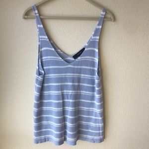 F21 | Blue & White Knit Tank Top